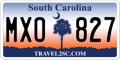 SC license plate MXO827