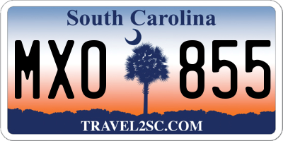 SC license plate MXO855
