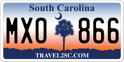 SC license plate MXO866
