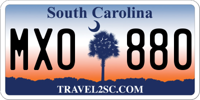 SC license plate MXO880