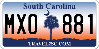 SC license plate MXO881