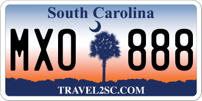 SC license plate MXO888