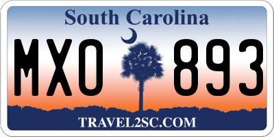 SC license plate MXO893