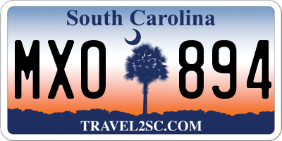 SC license plate MXO894