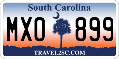 SC license plate MXO899