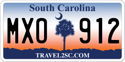 SC license plate MXO912
