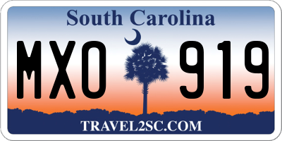 SC license plate MXO919