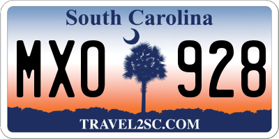 SC license plate MXO928