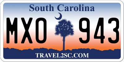 SC license plate MXO943