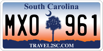 SC license plate MXO961