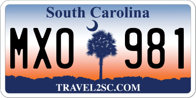 SC license plate MXO981