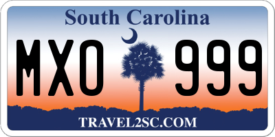 SC license plate MXO999