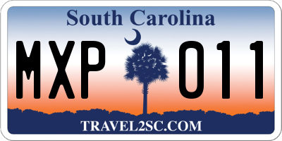 SC license plate MXP011