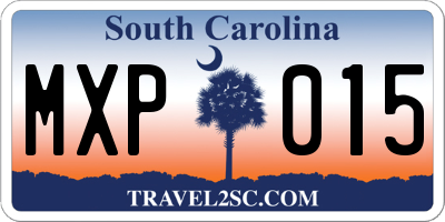 SC license plate MXP015