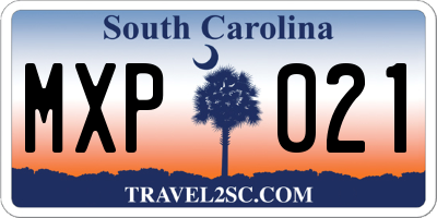 SC license plate MXP021