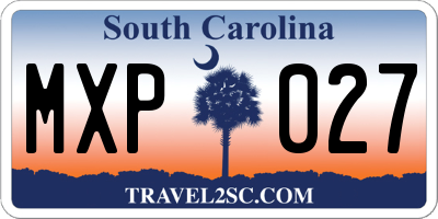 SC license plate MXP027