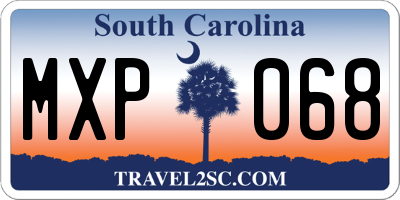 SC license plate MXP068