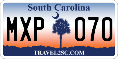 SC license plate MXP070