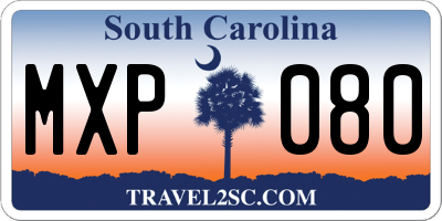 SC license plate MXP080