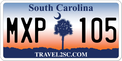 SC license plate MXP105