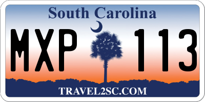 SC license plate MXP113