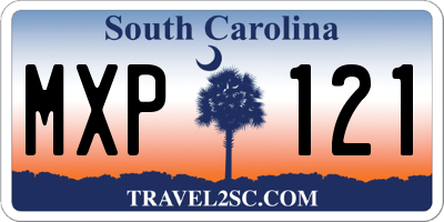 SC license plate MXP121