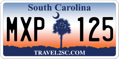 SC license plate MXP125