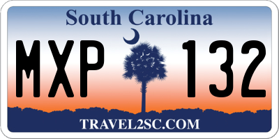 SC license plate MXP132