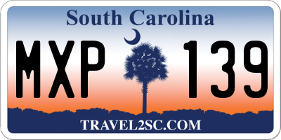 SC license plate MXP139