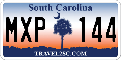 SC license plate MXP144