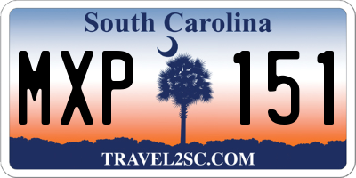 SC license plate MXP151