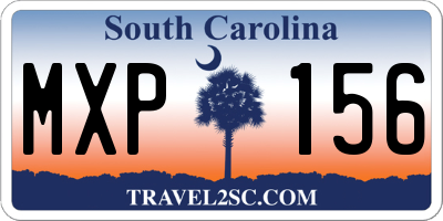 SC license plate MXP156