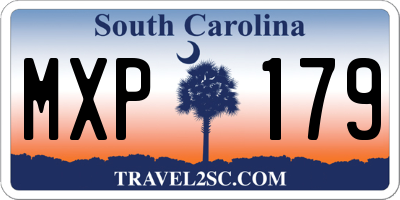 SC license plate MXP179