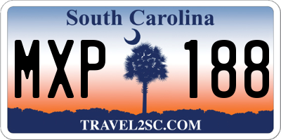 SC license plate MXP188