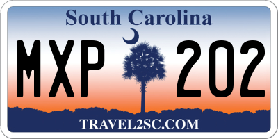 SC license plate MXP202