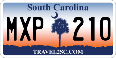 SC license plate MXP210