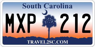 SC license plate MXP212
