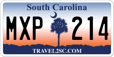 SC license plate MXP214