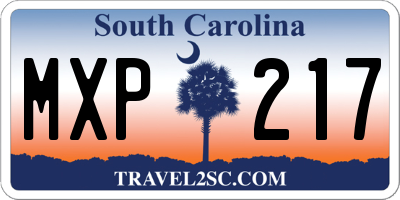SC license plate MXP217