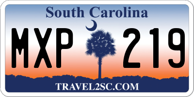 SC license plate MXP219