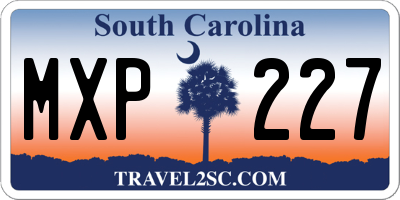 SC license plate MXP227