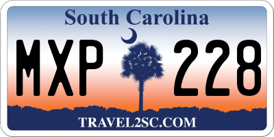 SC license plate MXP228