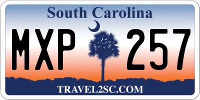 SC license plate MXP257