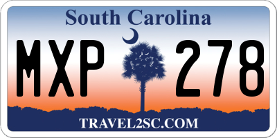 SC license plate MXP278