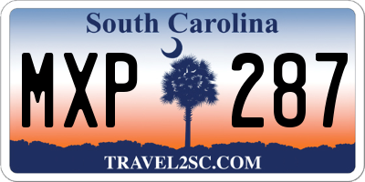 SC license plate MXP287