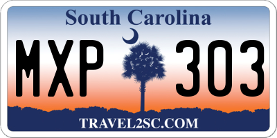 SC license plate MXP303