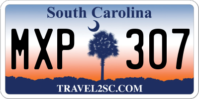 SC license plate MXP307