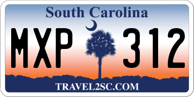 SC license plate MXP312