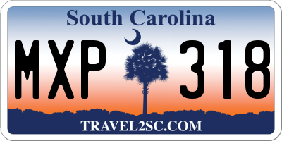 SC license plate MXP318