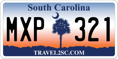 SC license plate MXP321